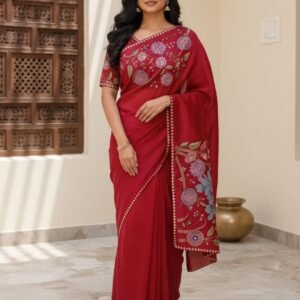 New Arrivals Maroon Mashru Silk Saree